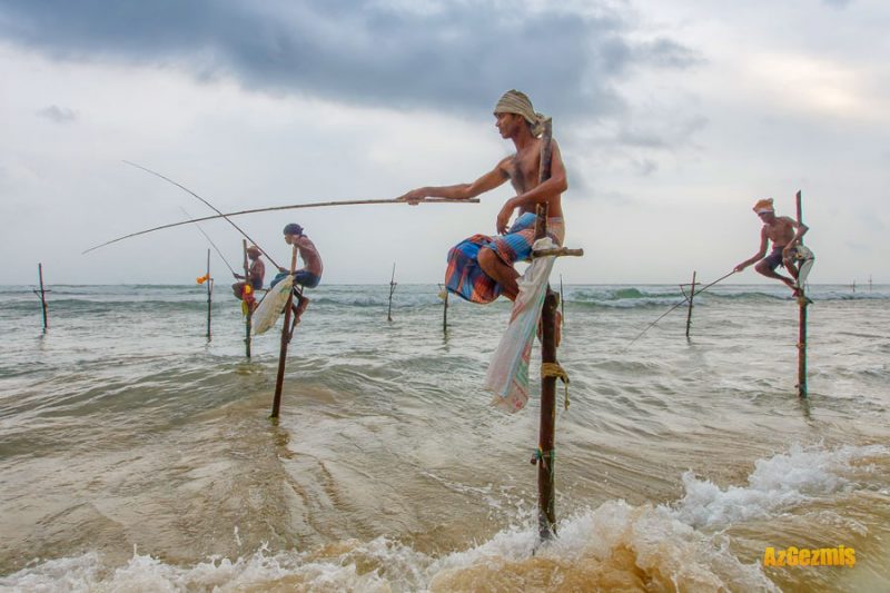 Galle, Sri Lanka’da Sırık Balıkçıları - azgemis.com
